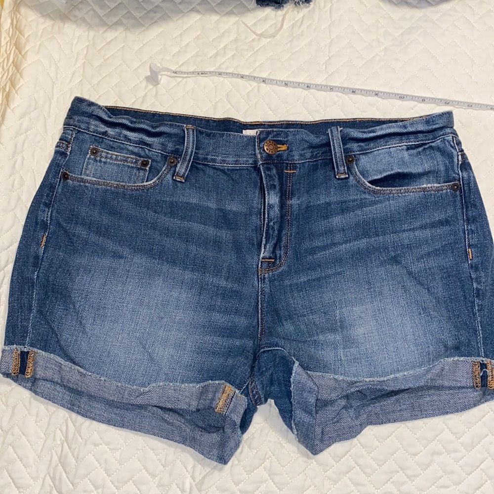 Frayed rolled hem J. Crew women’s denim shorts